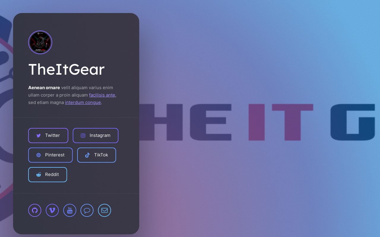 Carrd profile picture for @theitgear